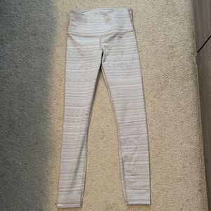 Athleta Cream and white Woven Legging XXS
